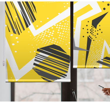 moderná roleta žltá dynamická geometria - Tenstickers