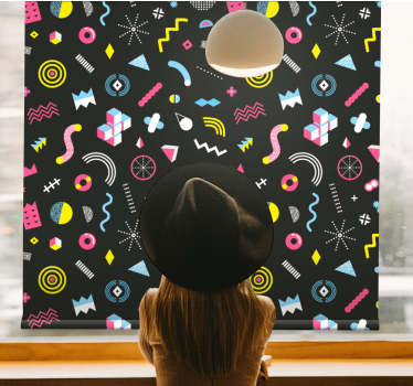 originálna roleta geometrický popový vzor - Tenstickers