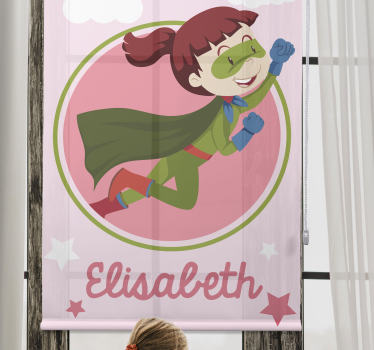 Zelená superžena s menom superhrdina na rolete - Tenstickers