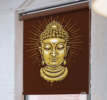 Zlatý budha sillouhette zen Rolety - Tenstickers