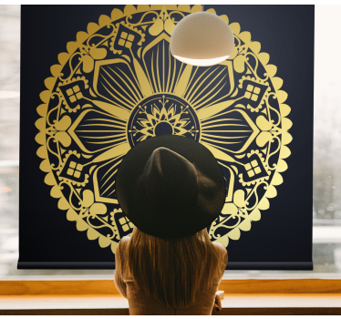 Zlatý efekt navy mandala buddha Rolety - Tenstickers