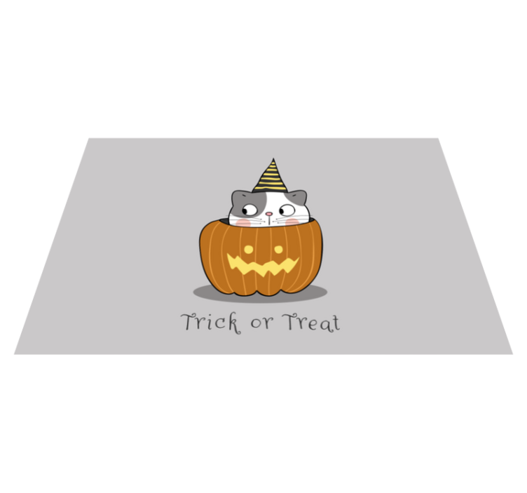 Halloweenske prestieranie mačka v tekvici - Tenstickers