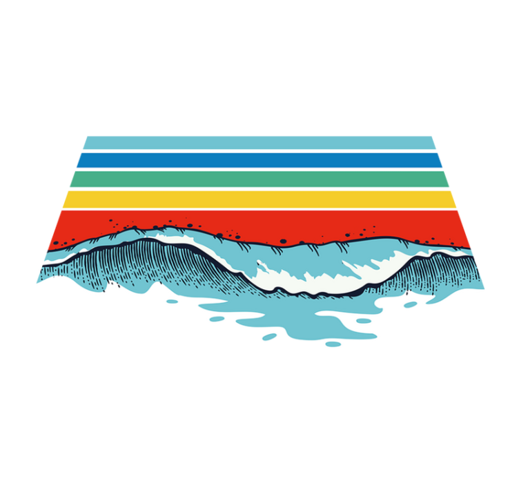 Retro vlny slnečné prestieranie 70. Rokov - Tenstickers