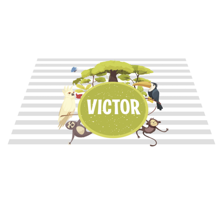 Džungľové zvieratá s menom prispôsobeným prestieraním - Tenstickers