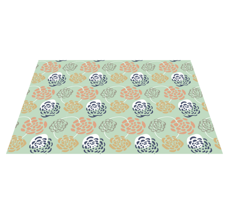 Farebné kvety zelené pozadie prestierania - Tenstickers