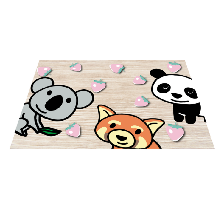 Happy panda priatelia srdiečka deti prestierania - Tenstickers