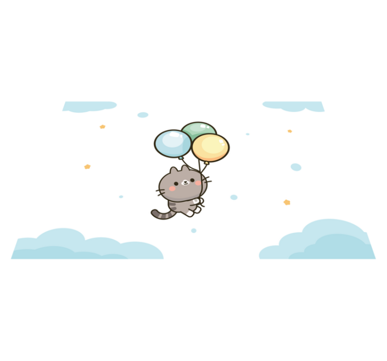 Mačka a balóny detské prestierania - Tenstickers