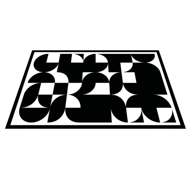 Moderné prestieranie na stôl geometrický čierny motív - Tenstickers