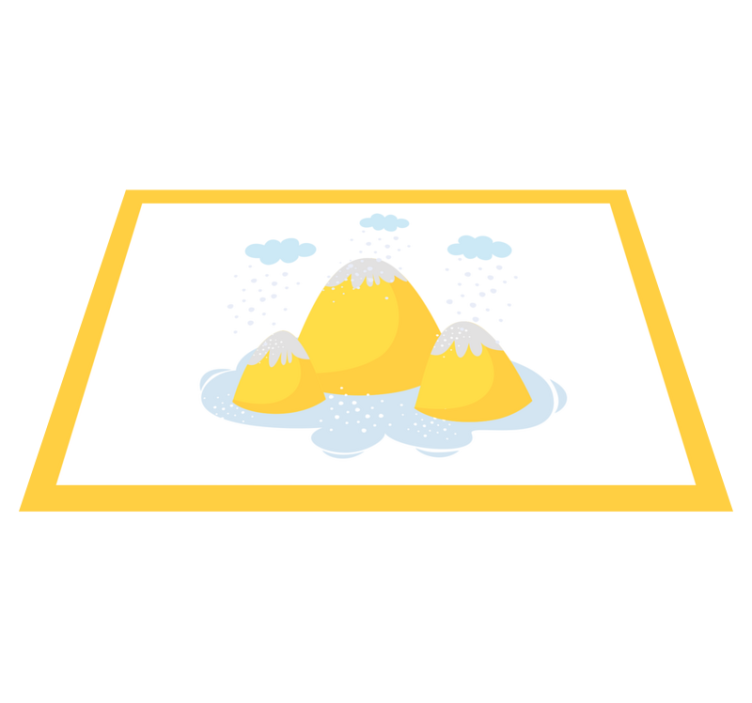 Detské prestieranie ilustrácia žltej hory - Tenstickers