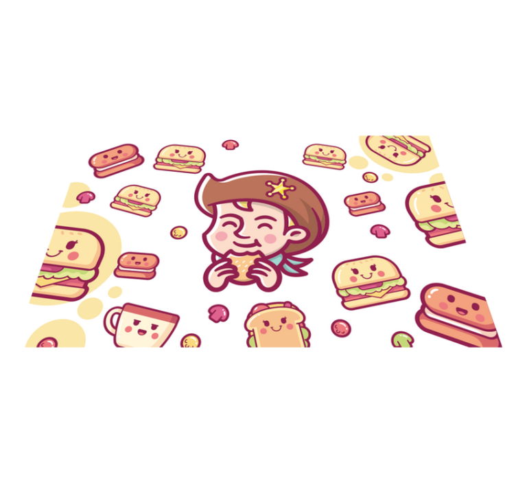 Detské prestieranie Šťastný chlapec s burgermi - Tenstickers