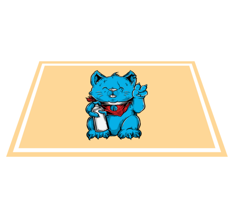 Kreslená mačka s náušnicami originálne prestieranie - Tenstickers