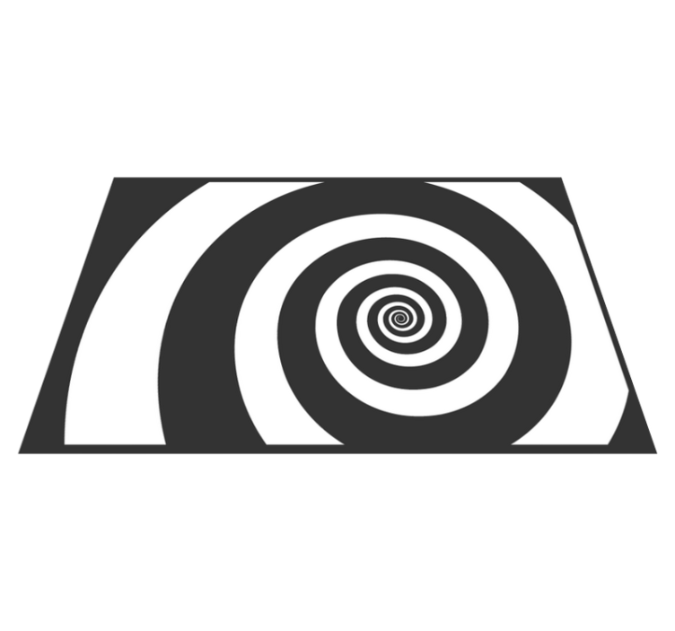 čiernobiele hypnotické okrúhle vinylové prestieranie - Tenstickers