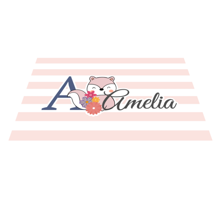 Detské prestieranie roztomilý líšak s kvetmi - Tenstickers