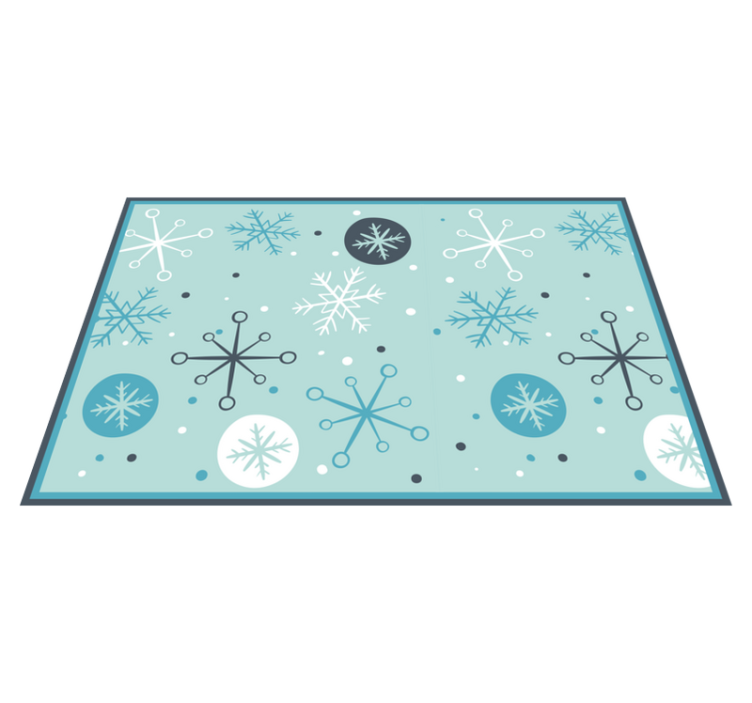 Modré a biele snehové vločky vianočné prestieranie - Tenstickers