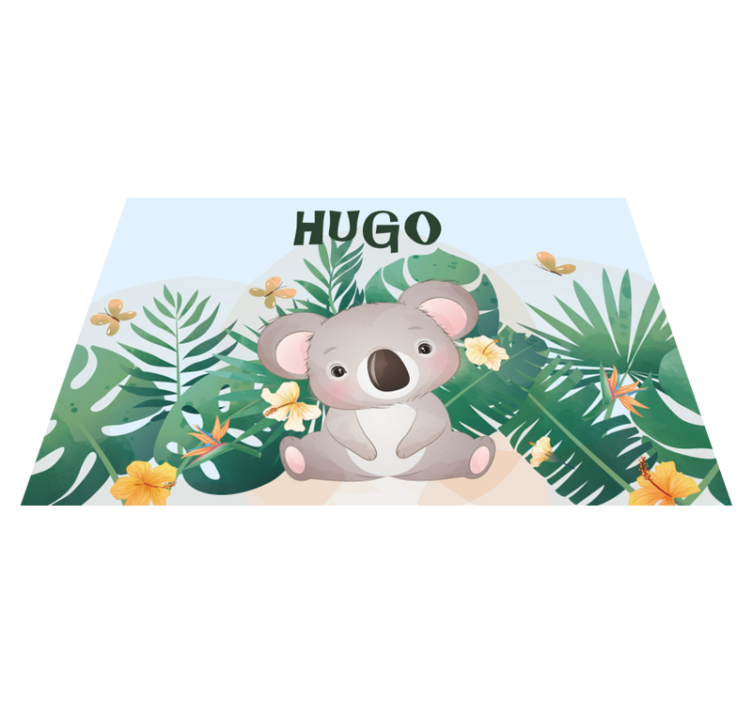 Rozkošná koala pre chlapca s menom deti prestieranie - Tenstickers
