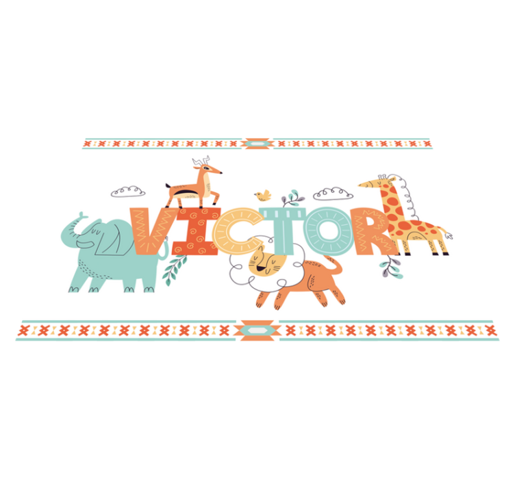 Detské prestieranie s menami zvierat - Tenstickers