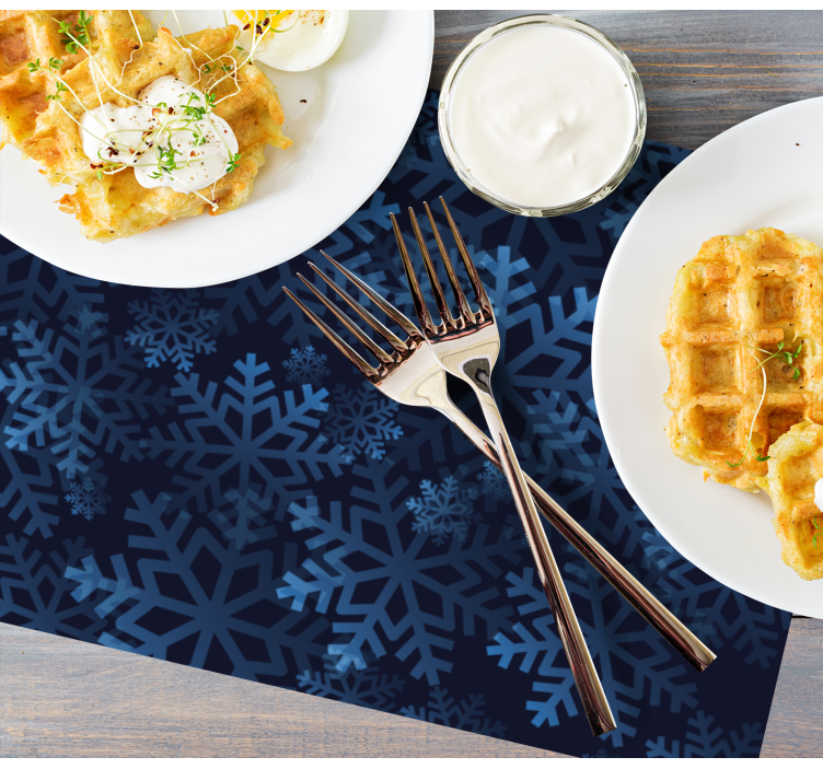 Abstraktné snehové vločky vianočné prestieranie - Tenstickers