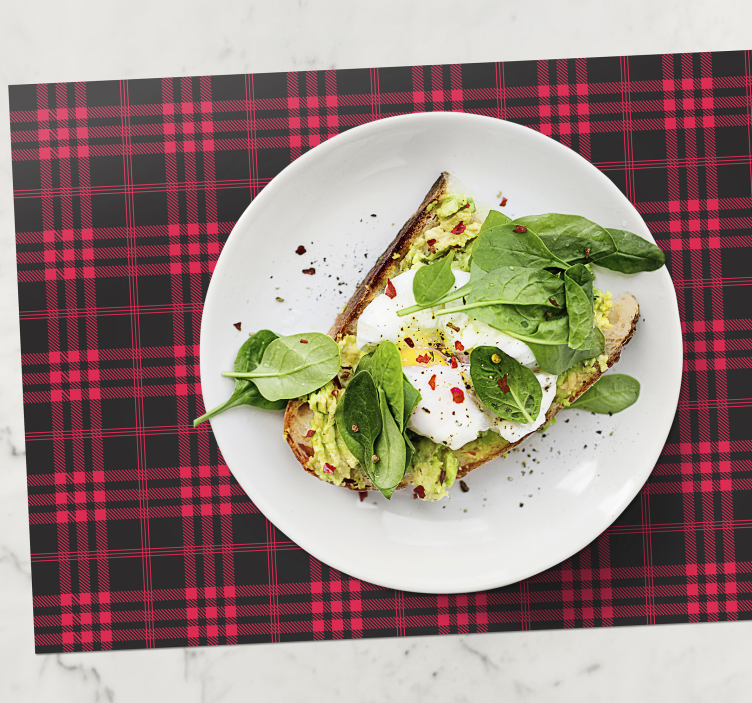 červené tartanové vianočné prestierania - Tenstickers