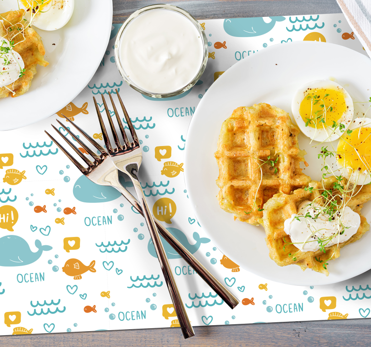 Colorfull a šťastný prestieranie morských rýb - Tenstickers