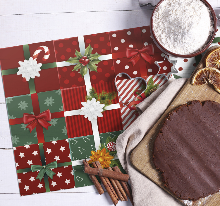 Darčekové krabičky obsahujú vianočné prestieranie - Tenstickers