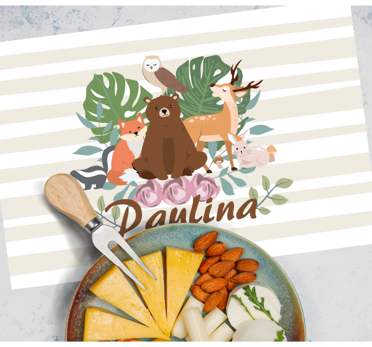 Dievčenské lesné zvieratá prispôsobené prestierania - Tenstickers