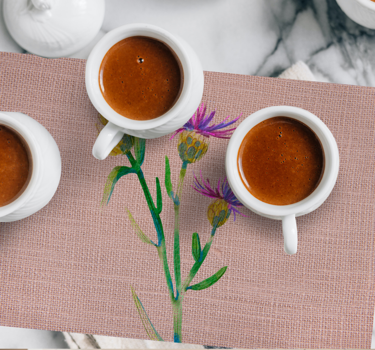 elegantná podložka na stôl tkaný bodliak - Tenstickers