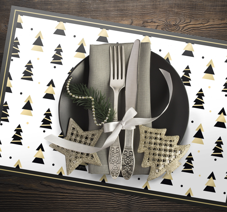 Vianočné elegantné prestieranie so vzorom stromu - Tenstickers