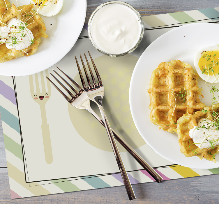 Prestieranie farebných tanierov a príborov pre deti - Tenstickers