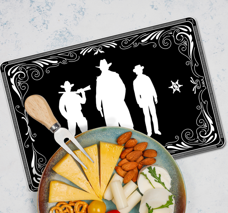 Kovboj a kone vzor čierne prestieranie - Tenstickers