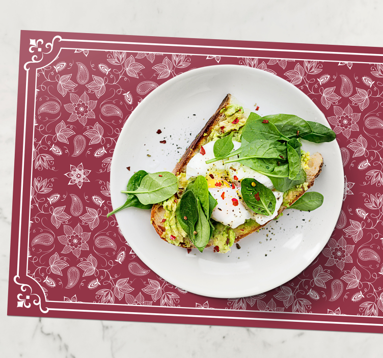 Krásne kvety paisley prestieranie - Tenstickers