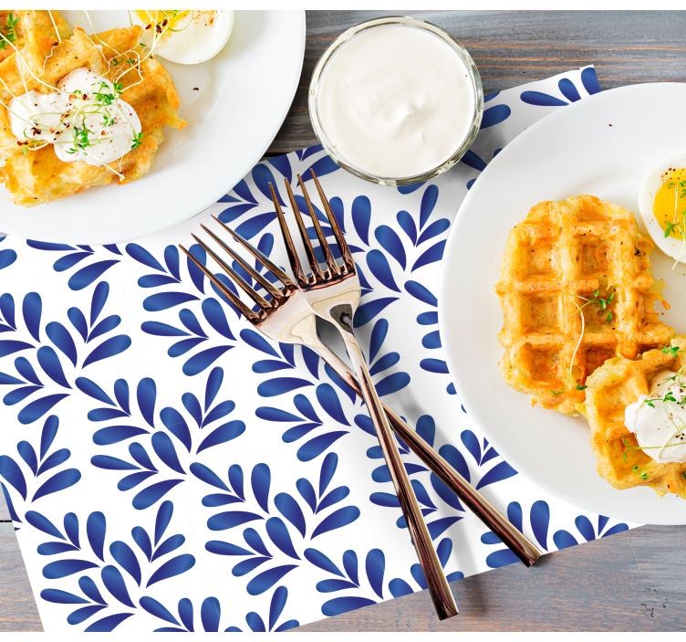 Modrý porcelán elegantné prestieranie - Tenstickers