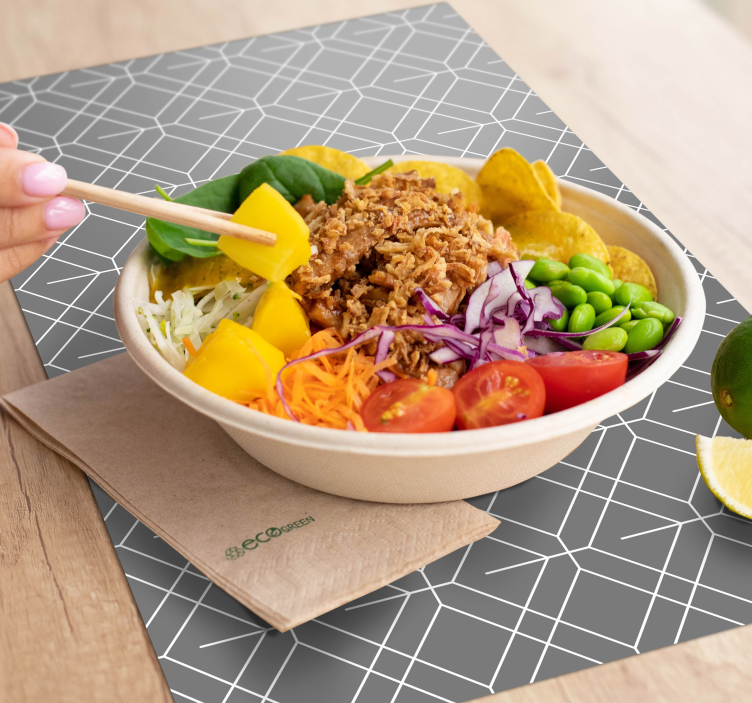 Mriežka vzor šedá moderné prestieranie - Tenstickers