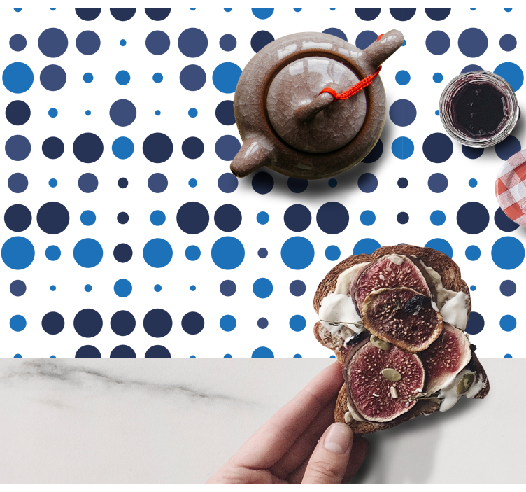 Námornícke a biele kruhy so vzorom elegantné prestieranie - Tenstickers