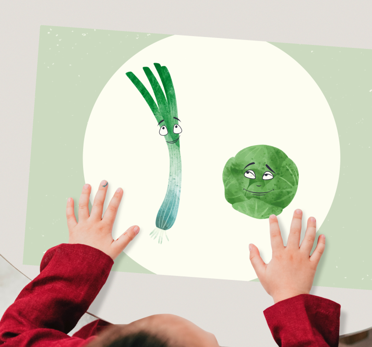 Pór a ružičkový kel ilustračné prestieranie - Tenstickers