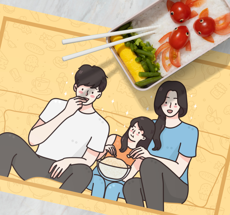 Rodina spolu jedia domáce prestierania - Tenstickers