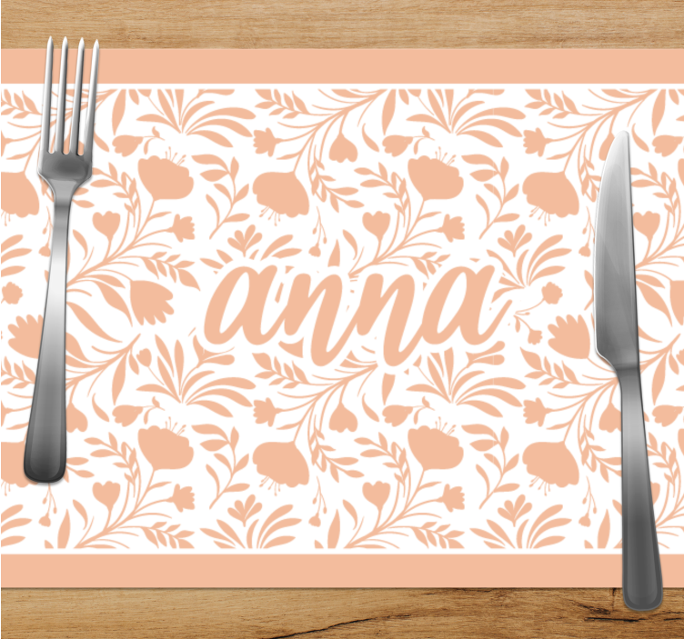 Ružové vintage listy vzor elegantné prestieranie - Tenstickers