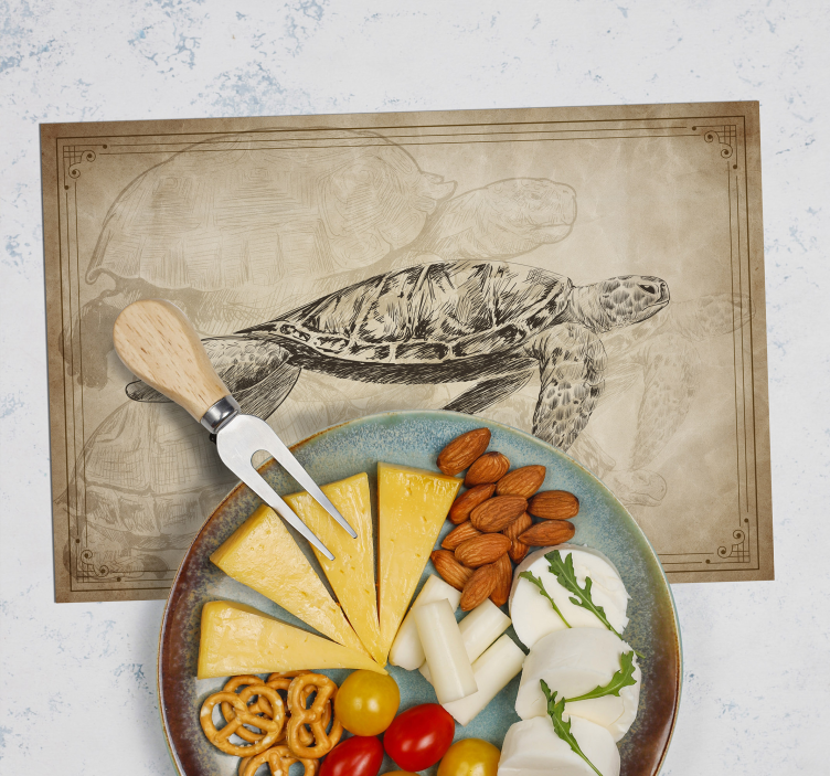 Sépia ručne maľované korytnačky pre zvieratá - Tenstickers