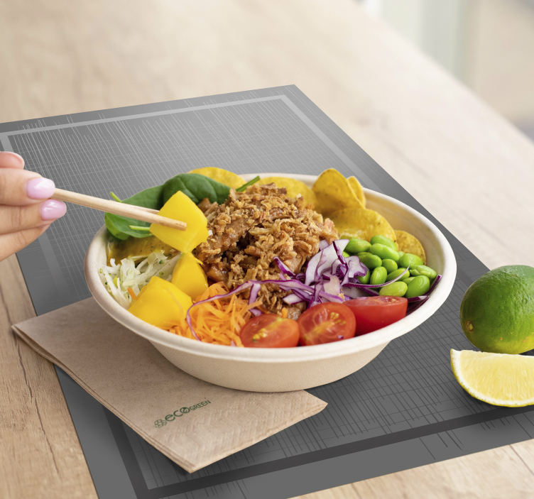 Sivé pruhy elegantné prestieranie - Tenstickers