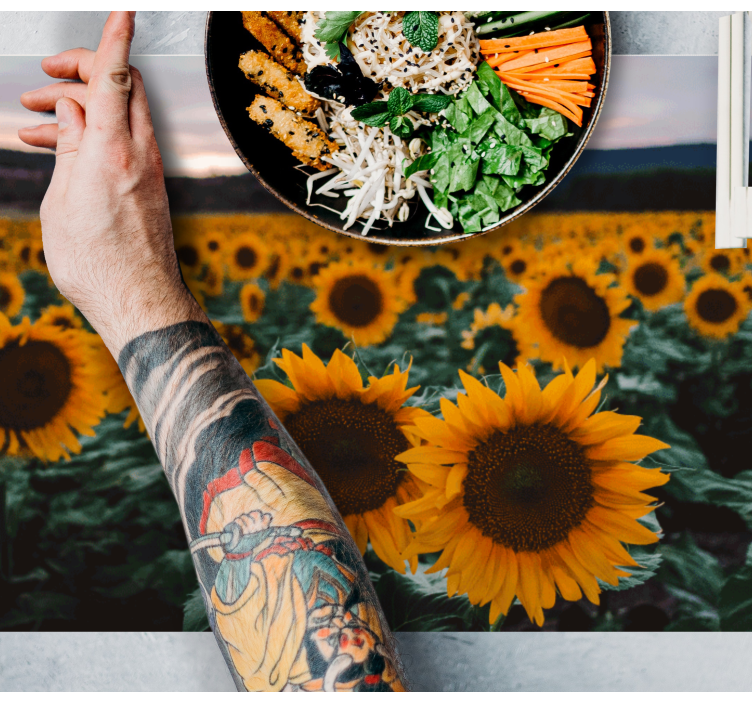 Slnečnicové pole elegantné prestieranie - Tenstickers