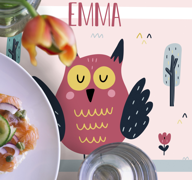 Sovy s menom prispôsobeným prestieraním - Tenstickers