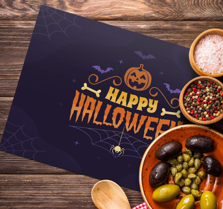 šťastný halloween textový prestieranie - Tenstickers