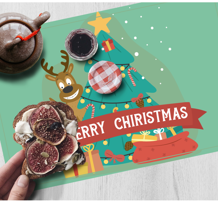 Vianočné stromčeky a sobie vianočné prestierania - Tenstickers