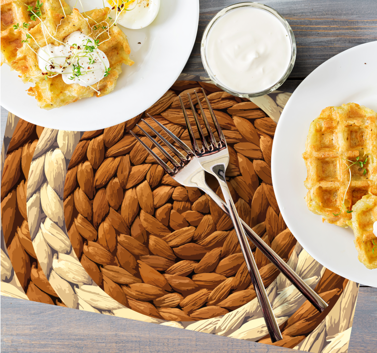 Imitácia prírodného vlákna v kruhoch prestieranie - Tenstickers