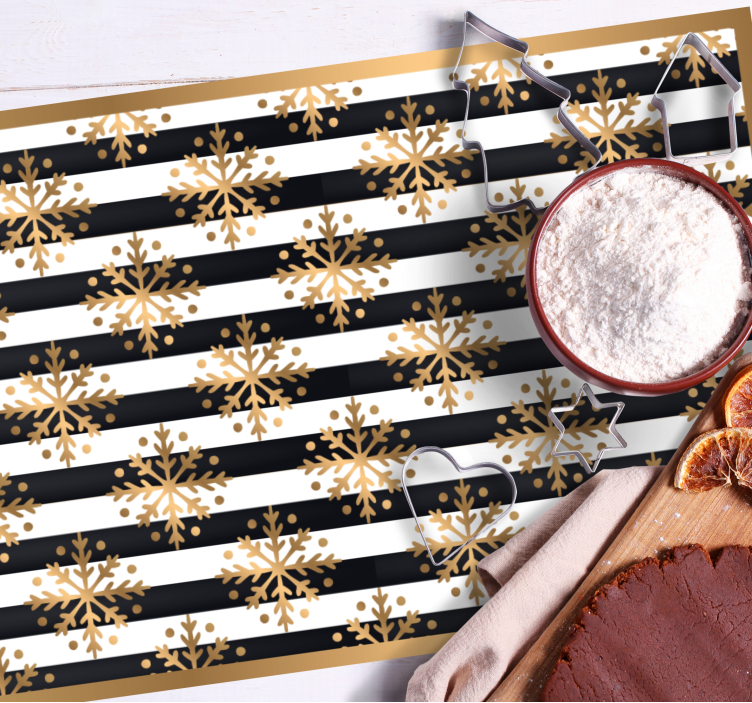 Zlaté snehové vločky vianočné prestieranie - Tenstickers