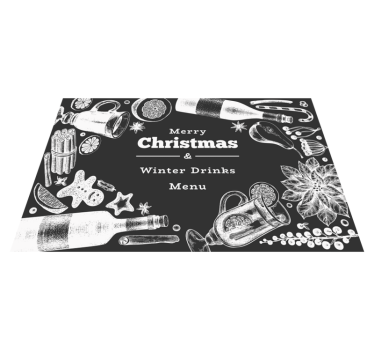 Vianočné menu reštaurácia vinylové prestieranie - Tenstickers