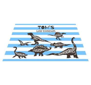 Dinosaury s menami prispôsobené podložky pod stôl - Tenstickers