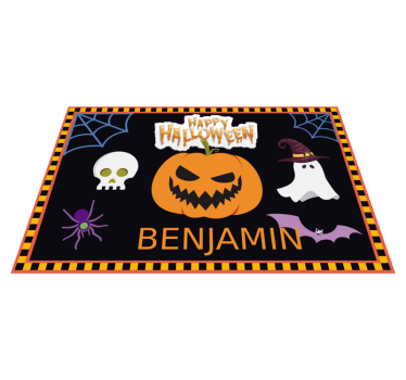 Detský halloween vzor s rohožkami na halloween s menom - Tenstickers