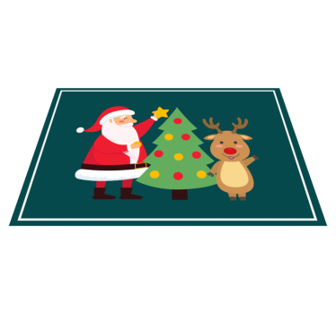 šťastné santa a sobie vianočné podložky na stôl - Tenstickers