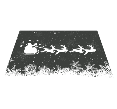 čiernobiele santa sane vianočné podložky na stôl - Tenstickers
