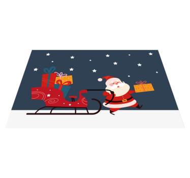 Kreslené sane s darčekmi santa vianočné podložky na stôl - Tenstickers